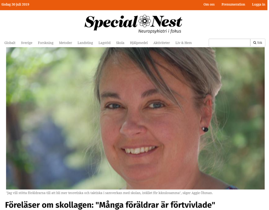 Bild på artikeln i nättidningen Special Nest om Prestationsprinsens föräldrakvällar
